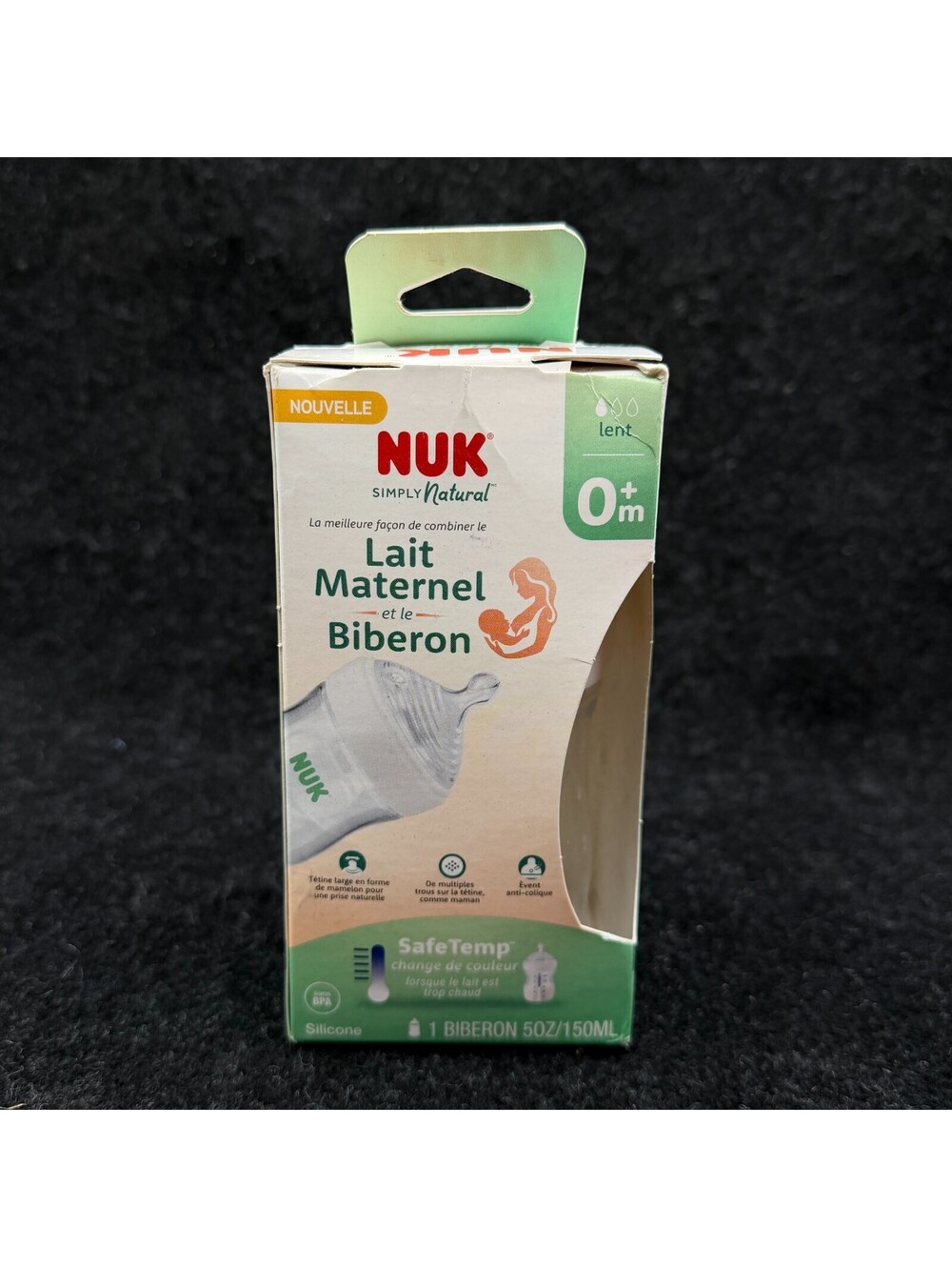NEW NUK Simply Natural Clear Baby Bottle Safe Temp 5 oz/ 150 ml  0+ M